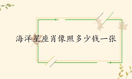 海洋星座肖像照多少钱一张