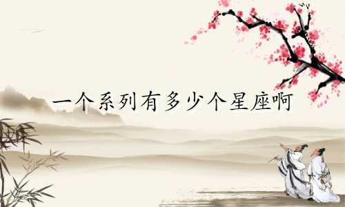 一个系列有多少个星座啊