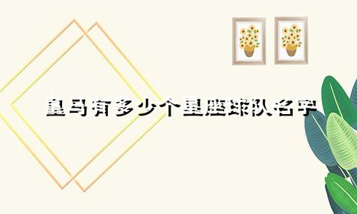 皇马有多少个星座球队名字