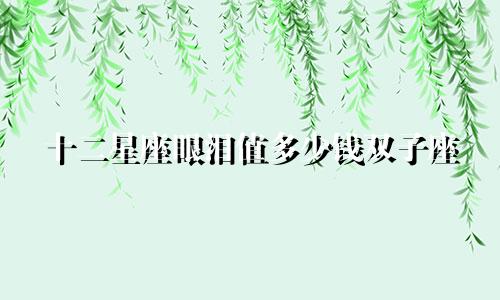 十二星座眼泪值多少钱双子座