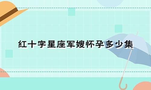 红十字星座军嫂怀孕多少集