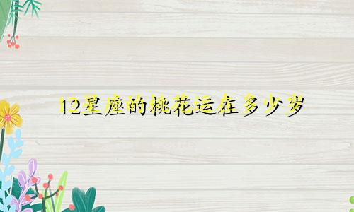 12星座的桃花运在多少岁