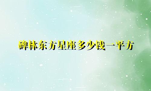 碑林东方星座多少钱一平方