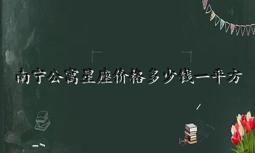 南宁公寓星座价格多少钱一平方