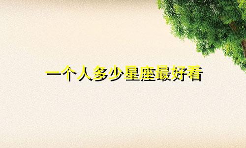 一个人多少星座最好看