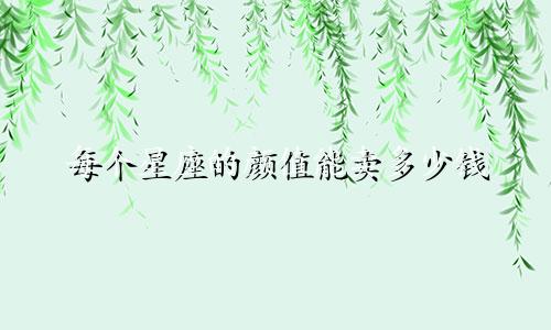 每个星座的颜值能卖多少钱