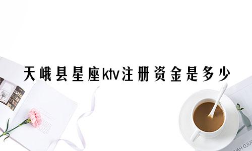天峨县星座ktv注册资金是多少