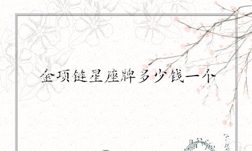 金项链星座牌多少钱一个