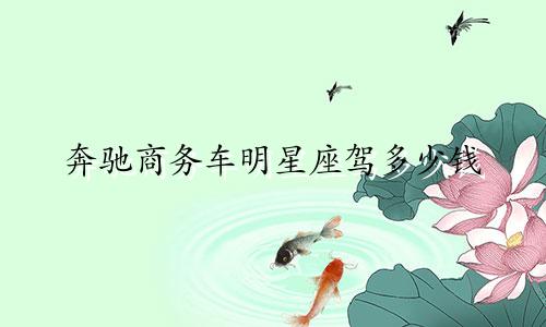 奔驰商务车明星座驾多少钱