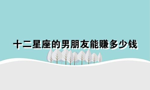 十二星座的男朋友能赚多少钱