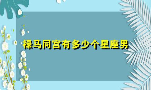 禄马同宫有多少个星座男