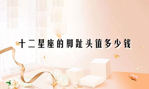 十二星座的脚趾头值多少钱