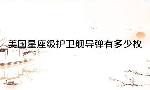 美国星座级护卫舰导弹有多少枚