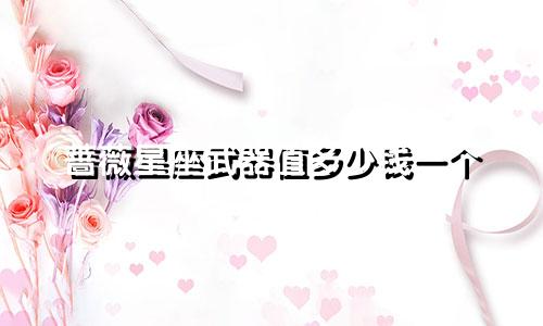 蔷薇星座武器值多少钱一个