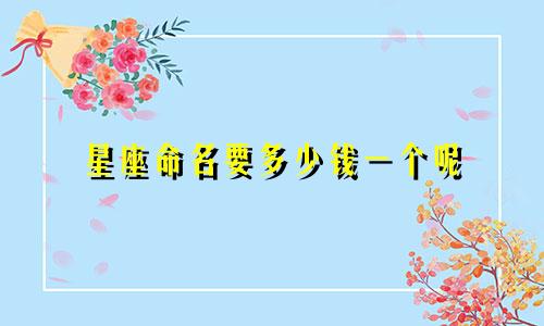 星座命名要多少钱一个呢