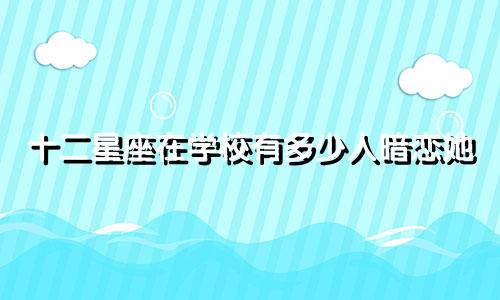 十二星座在学校有多少人暗恋她