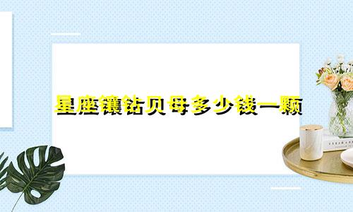 星座镶钻贝母多少钱一颗