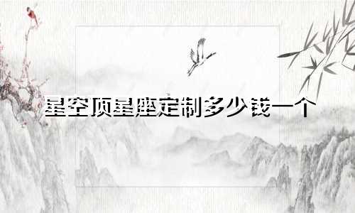 星空顶星座定制多少钱一个