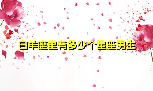 白羊座里有多少个星座男生