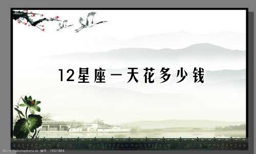 12星座一天花多少钱