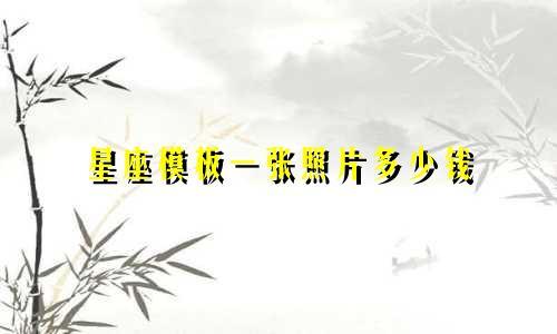 星座模板一张照片多少钱