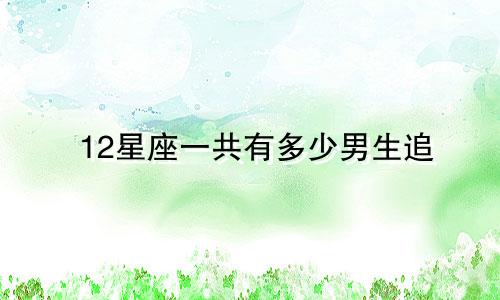 12星座一共有多少男生追