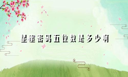 星座密码五位数是多少啊