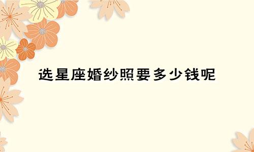 选星座婚纱照要多少钱呢