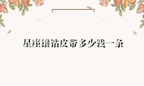 星座镶钻皮带多少钱一条