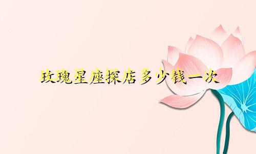 玫瑰星座探店多少钱一次