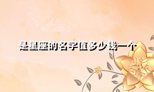 是星座的名字值多少钱一个
