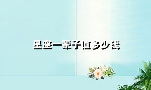 星座一辈子值多少钱