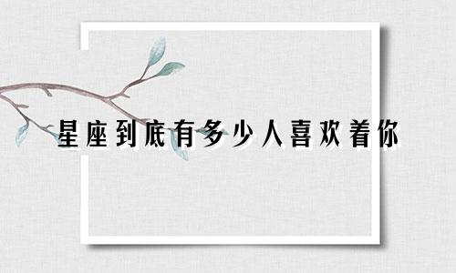 星座到底有多少人喜欢着你