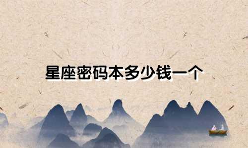 星座密码本多少钱一个