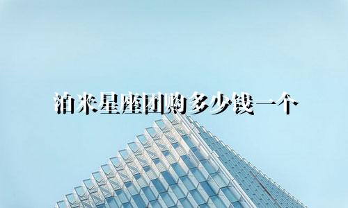 泊米星座团购多少钱一个
