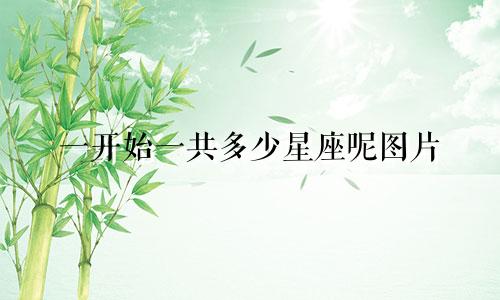 一开始一共多少星座呢图片