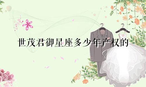 世茂君御星座多少年产权的
