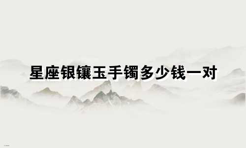 星座银镶玉手镯多少钱一对