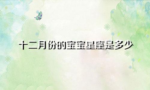 十二月份的宝宝星座是多少