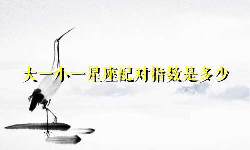 大一小一星座配对指数是多少