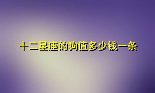 十二星座的狗值多少钱一条