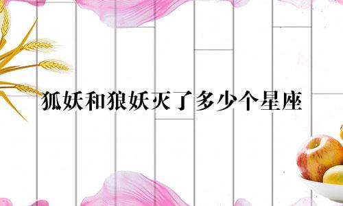 狐妖和狼妖灭了多少个星座