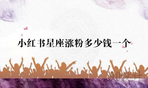 小红书星座涨粉多少钱一个