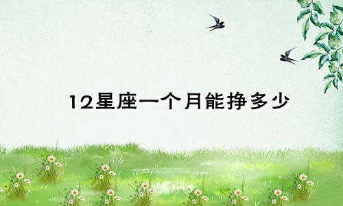 12星座一个月能挣多少