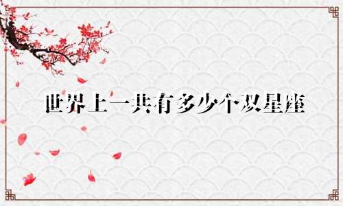 世界上一共有多少个双星座