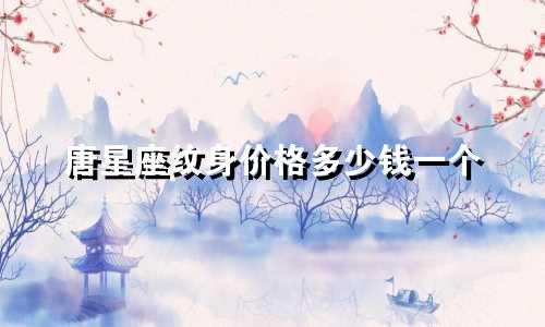 唐星座纹身价格多少钱一个