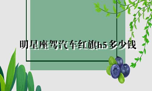 明星座驾汽车红旗h5多少钱