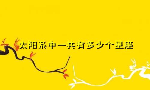 太阳系中一共有多少个星座