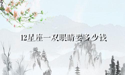 12星座一双眼睛要多少钱