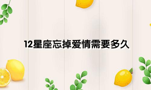 12星座忘掉爱情需要多久
